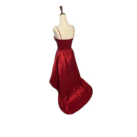 Red High Low Formal Dress 7/8 Bubble Hem Tulle Party Prom Cocktail Holiday Y2K - Picture 5 of 9